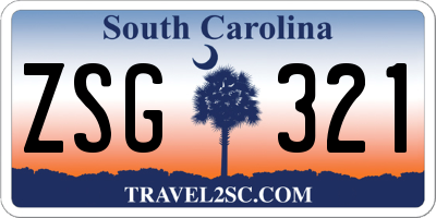 SC license plate ZSG321