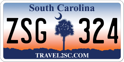 SC license plate ZSG324