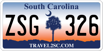 SC license plate ZSG326