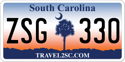 SC license plate ZSG330