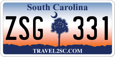 SC license plate ZSG331