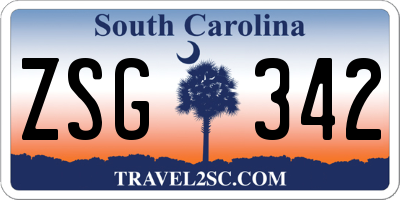 SC license plate ZSG342