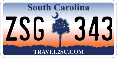 SC license plate ZSG343