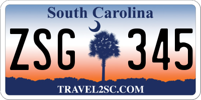 SC license plate ZSG345