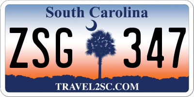 SC license plate ZSG347