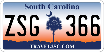 SC license plate ZSG366