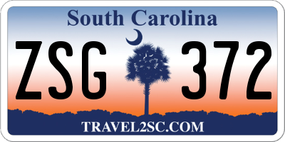 SC license plate ZSG372