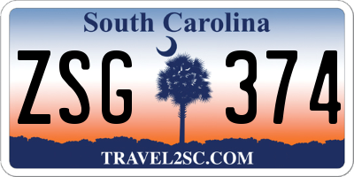 SC license plate ZSG374