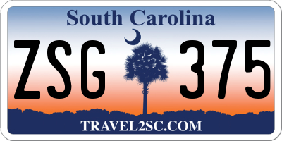 SC license plate ZSG375