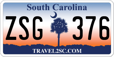 SC license plate ZSG376