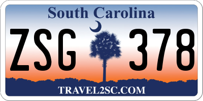 SC license plate ZSG378