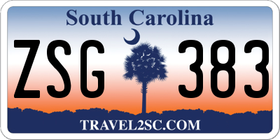 SC license plate ZSG383