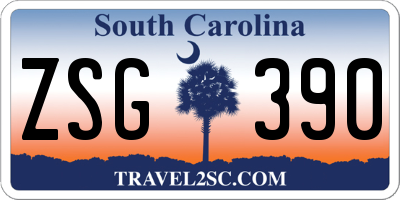 SC license plate ZSG390