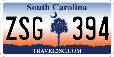 SC license plate ZSG394