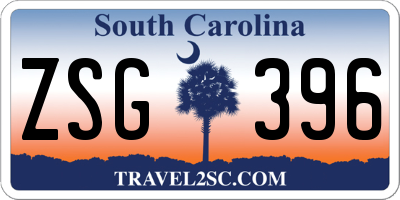 SC license plate ZSG396