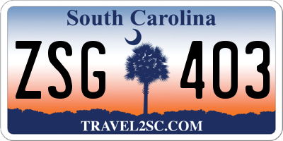 SC license plate ZSG403