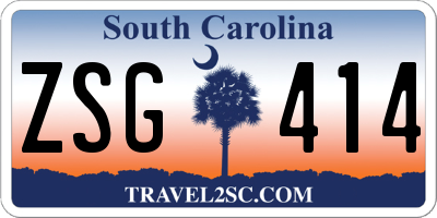 SC license plate ZSG414