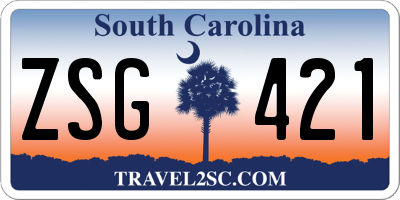 SC license plate ZSG421