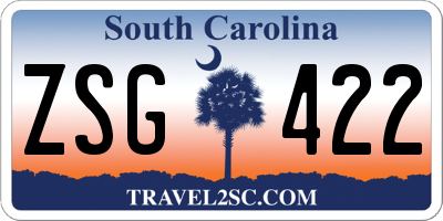 SC license plate ZSG422