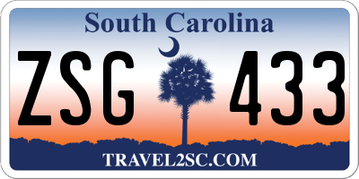 SC license plate ZSG433