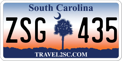 SC license plate ZSG435