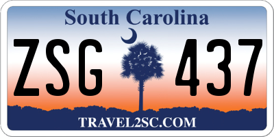 SC license plate ZSG437