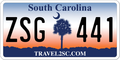 SC license plate ZSG441
