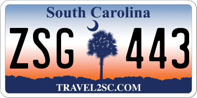 SC license plate ZSG443