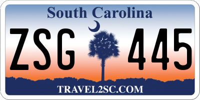 SC license plate ZSG445