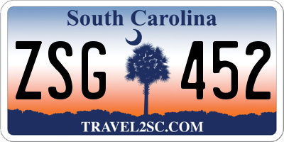 SC license plate ZSG452