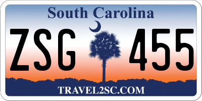 SC license plate ZSG455