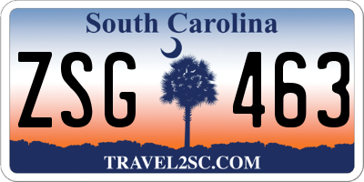 SC license plate ZSG463