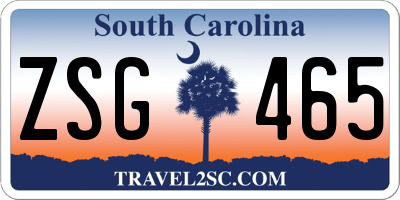 SC license plate ZSG465