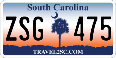 SC license plate ZSG475