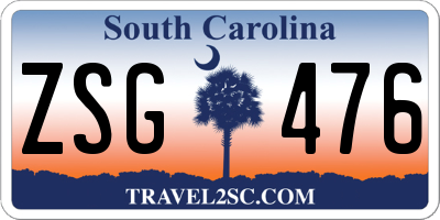 SC license plate ZSG476