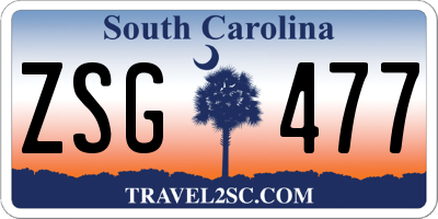 SC license plate ZSG477