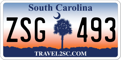 SC license plate ZSG493