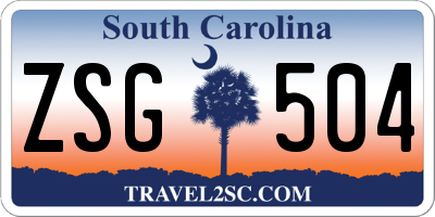 SC license plate ZSG504