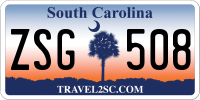 SC license plate ZSG508