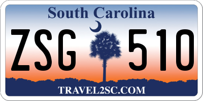 SC license plate ZSG510