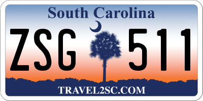 SC license plate ZSG511