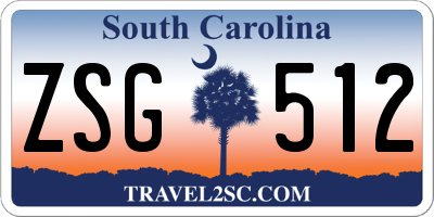 SC license plate ZSG512