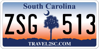 SC license plate ZSG513