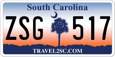 SC license plate ZSG517