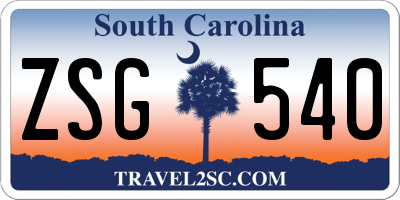 SC license plate ZSG540
