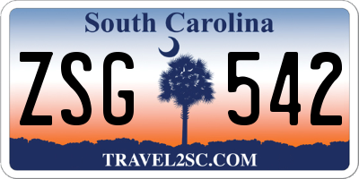 SC license plate ZSG542