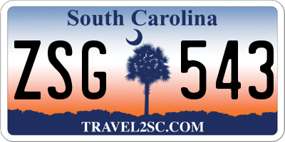 SC license plate ZSG543