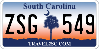 SC license plate ZSG549