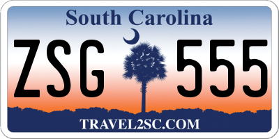 SC license plate ZSG555