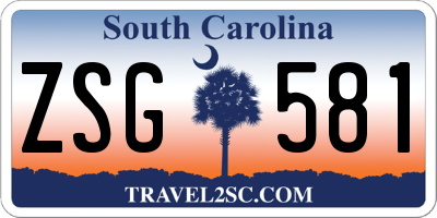 SC license plate ZSG581